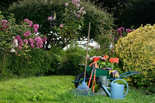 Before-and-after style view of a refreshed Shadwell garden makeover